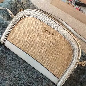 Kate Spade, white and tan, shoulder bag